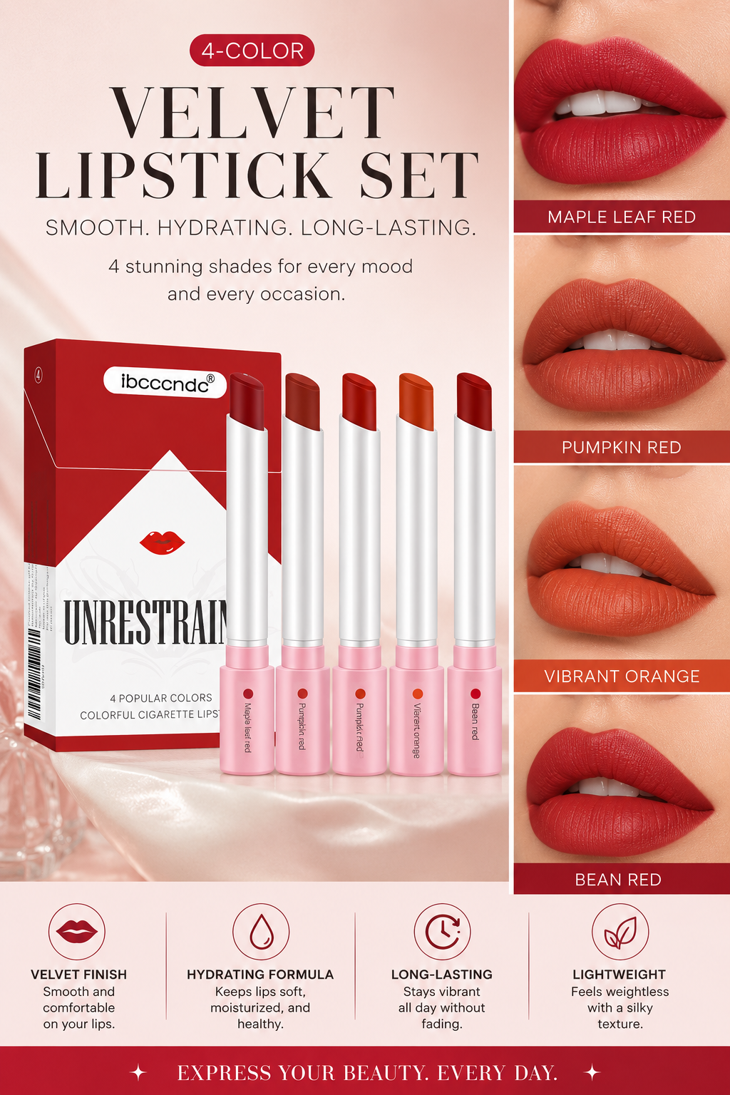 Luxiva velvet Lipstick Collection -4 Stuning Shades